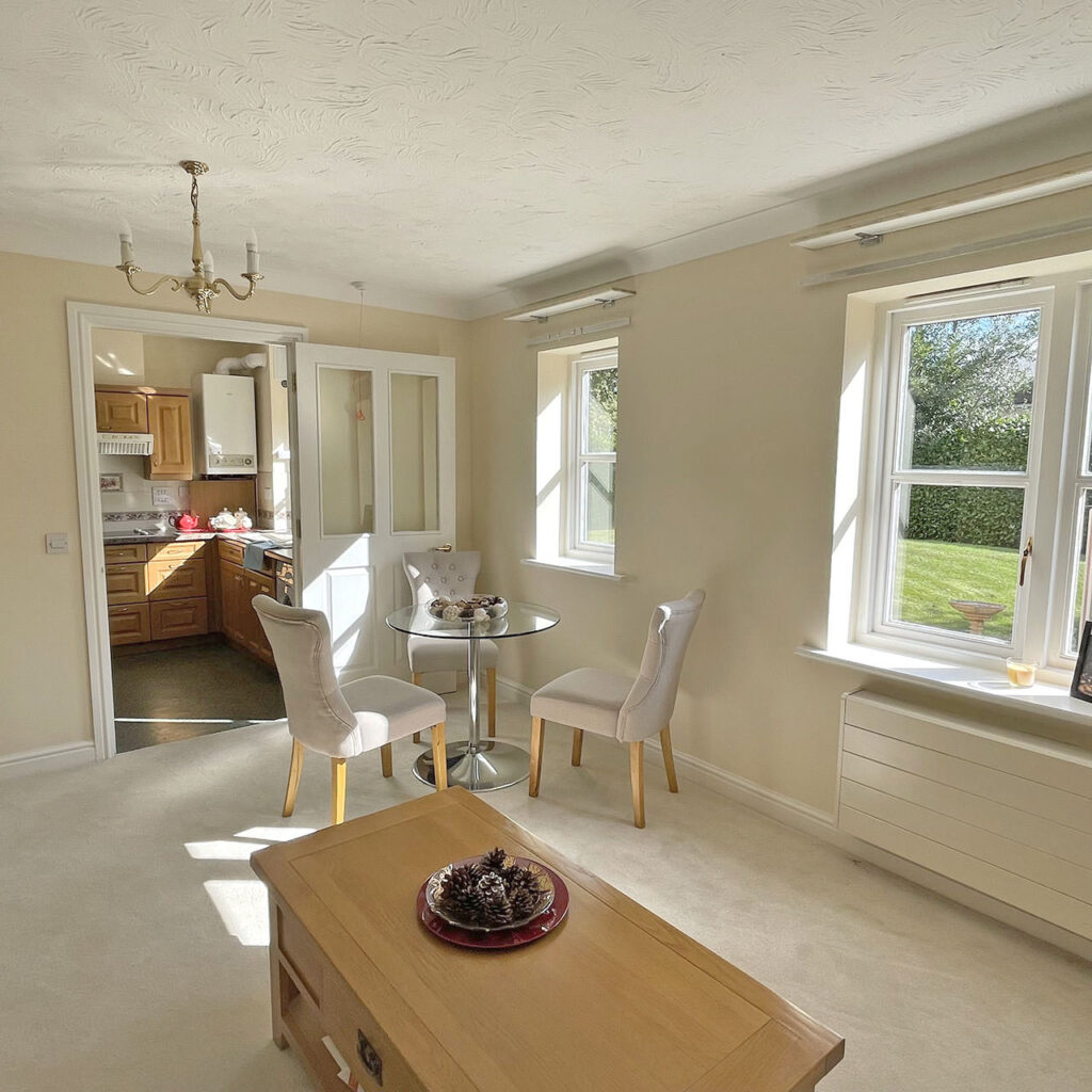 Lounge in ground floor apartment at Blake Court