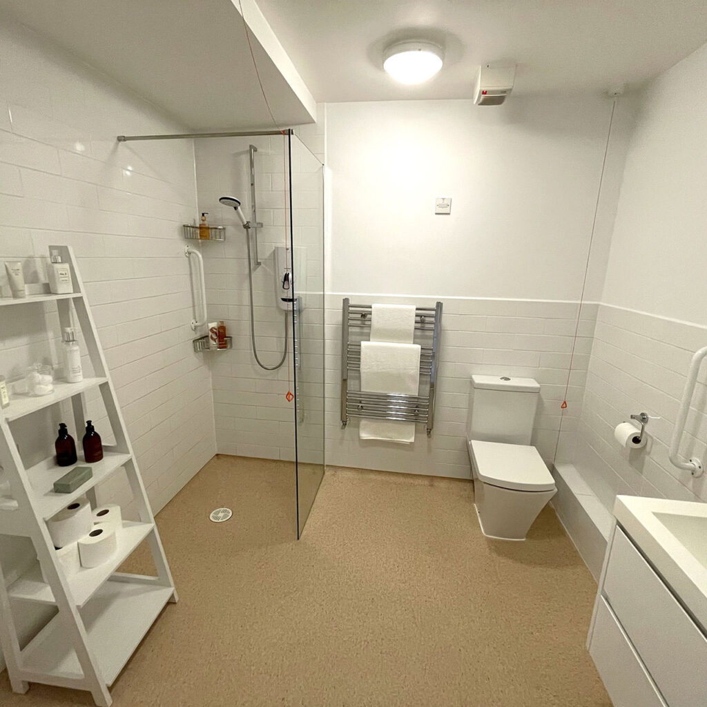 Bathroom in ground floor apartment at Blake Court