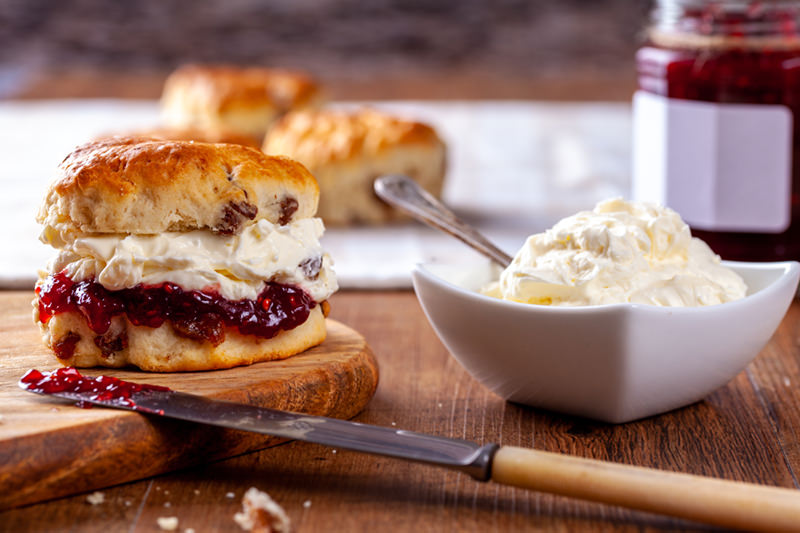 Scone with cream and Jam